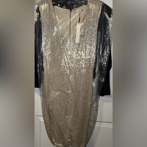 Alice + Olivia Silver Sequin Dress